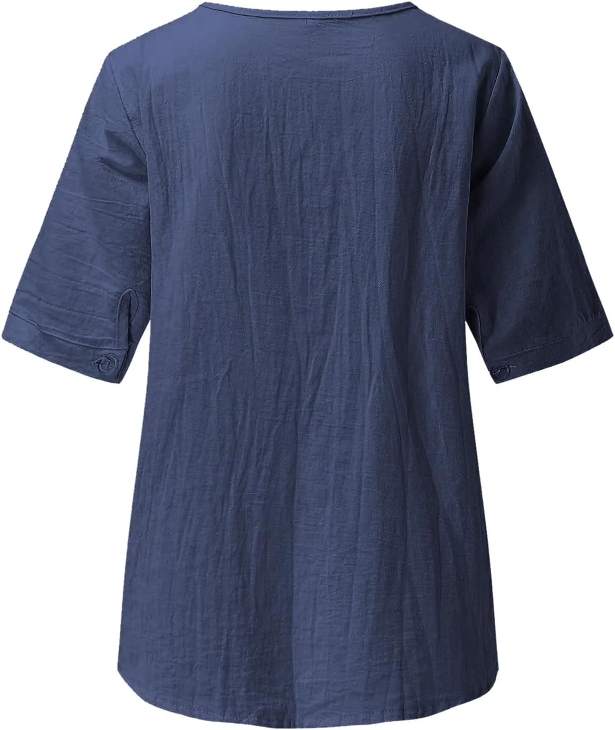Cotton Shirts for Women Fashion Embroidery Short Sleeve Tops Casual Loose Fit Summer Blouses Comfy Size T-Shirts