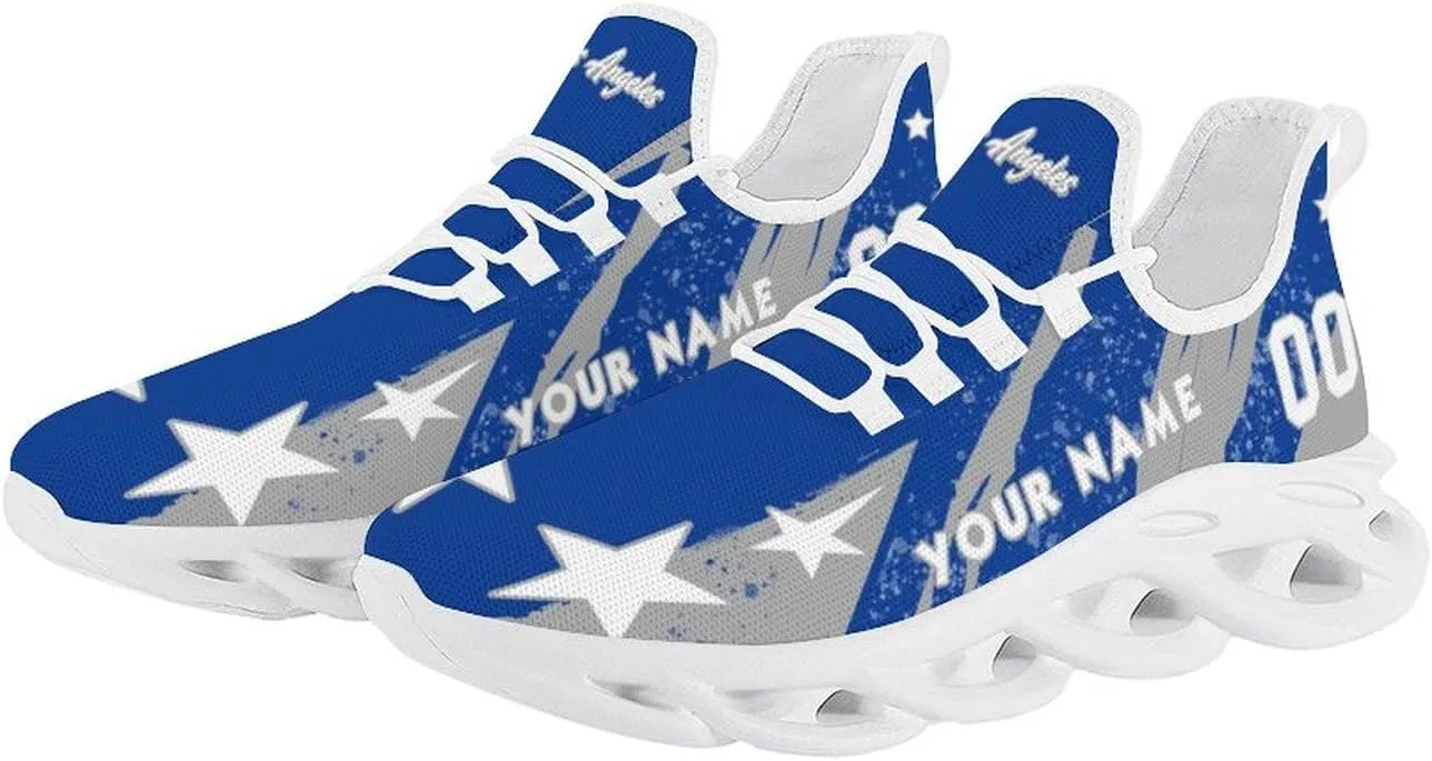 Custom Men's Sneakers Baseball Name & Number Breathable Fan Gift for Men Women Athletic Gym Slip-on Shoes Personalized Black White