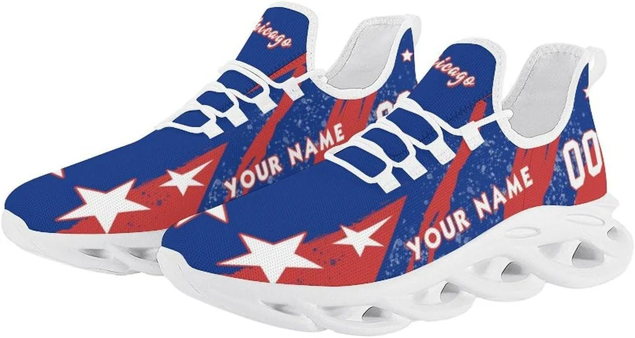 Custom Men's Sneakers Baseball Name & Number Breathable Fan Gift for Men Women Athletic Gym Slip-on Shoes Personalized Black White
