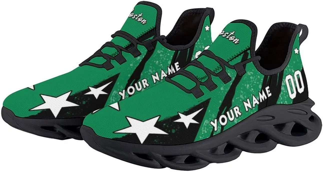 Custom Men's Sneakers Basketball Name & Number Breathable Fan Gift for Men Women Athletic Gym Slip-on Shoes Personalized White Black