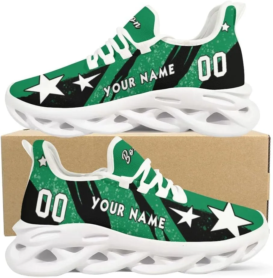 Custom Men's Sneakers Basketball Name & Number Breathable Fan Gift for Men Women Athletic Gym Slip-on Shoes Personalized White Black