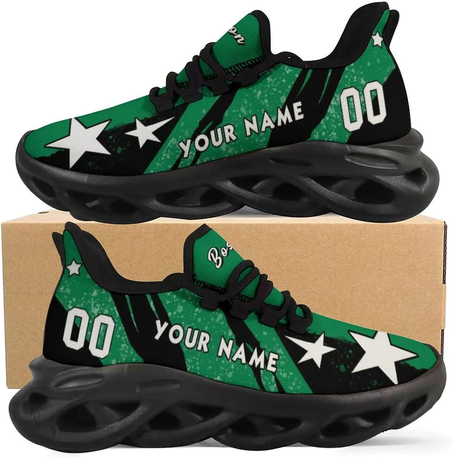 Custom Men's Sneakers Basketball Name & Number Breathable Fan Gift for Men Women Athletic Gym Slip-on Shoes Personalized White Black