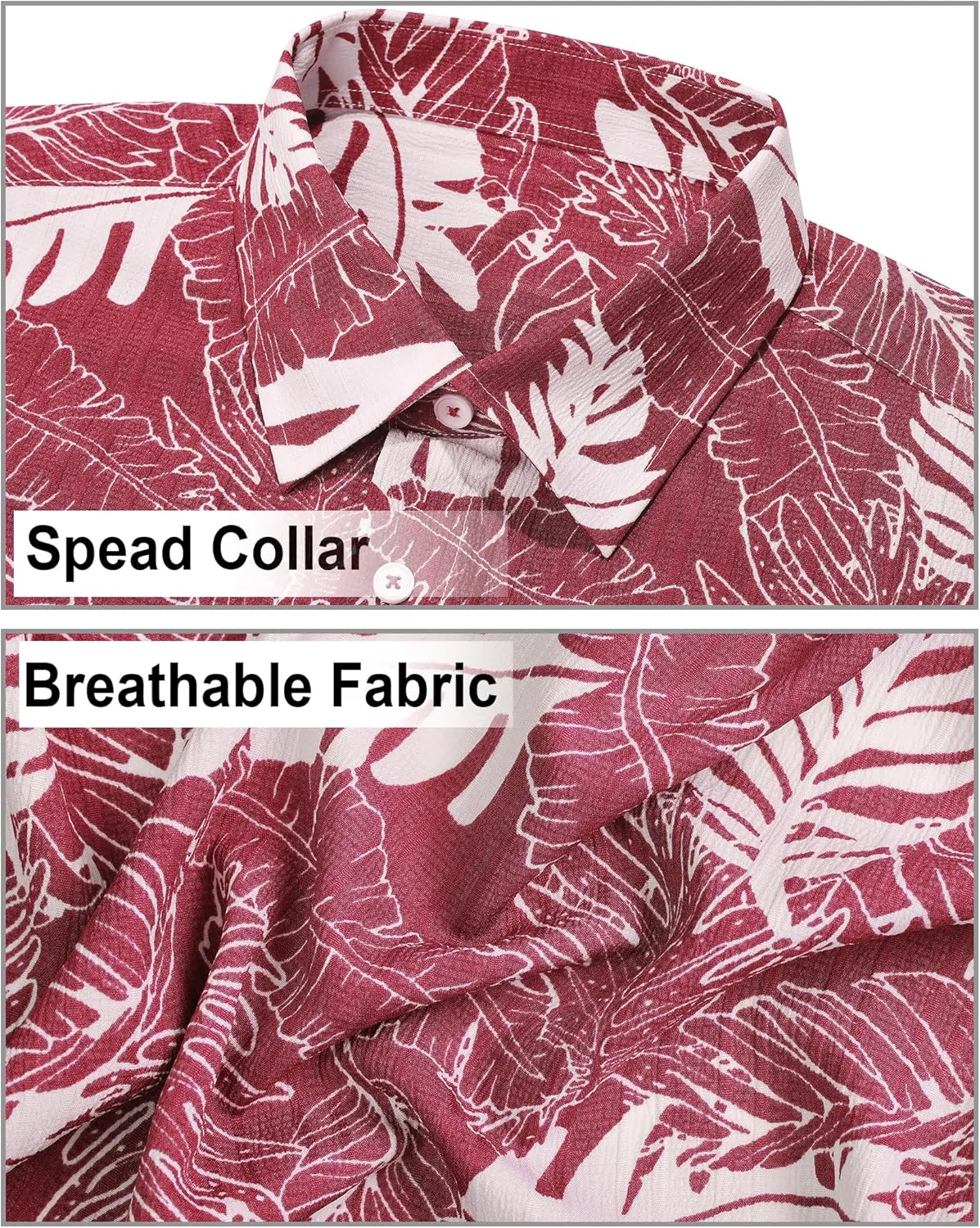 DEMEANOR Hawaiian Shirt for Men Short Sleeve Floral Button Down Shirt Tropical Hawaiian Shirts Casual Linen Shirts Beach