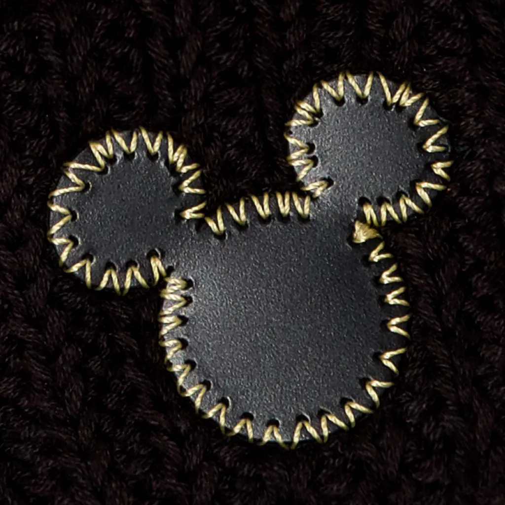 Disney's Mickey Mouse Black Double Pom Beanie