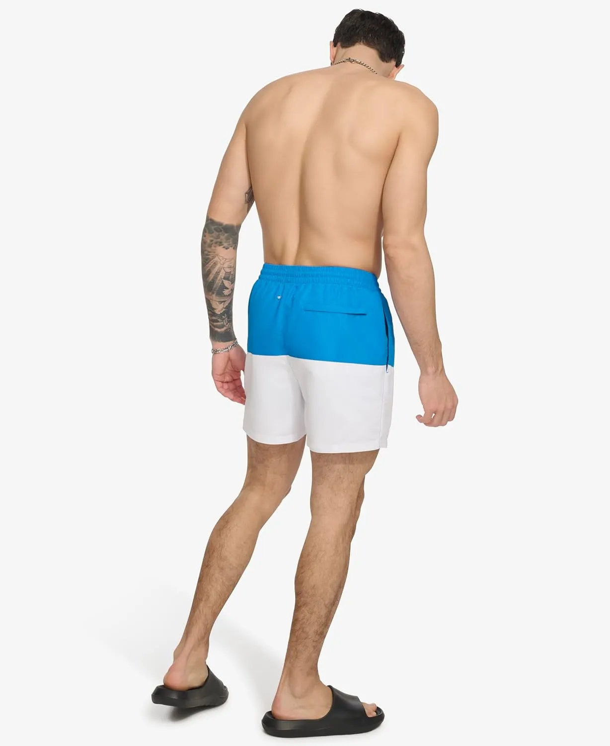 DKNY Men's Lightweight Quick Dry Volley UPF 40  Protection Swim Trunk