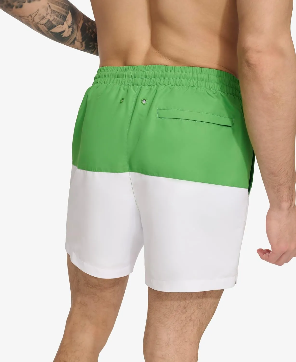 DKNY Men's Lightweight Quick Dry Volley UPF 40  Protection Swim Trunk