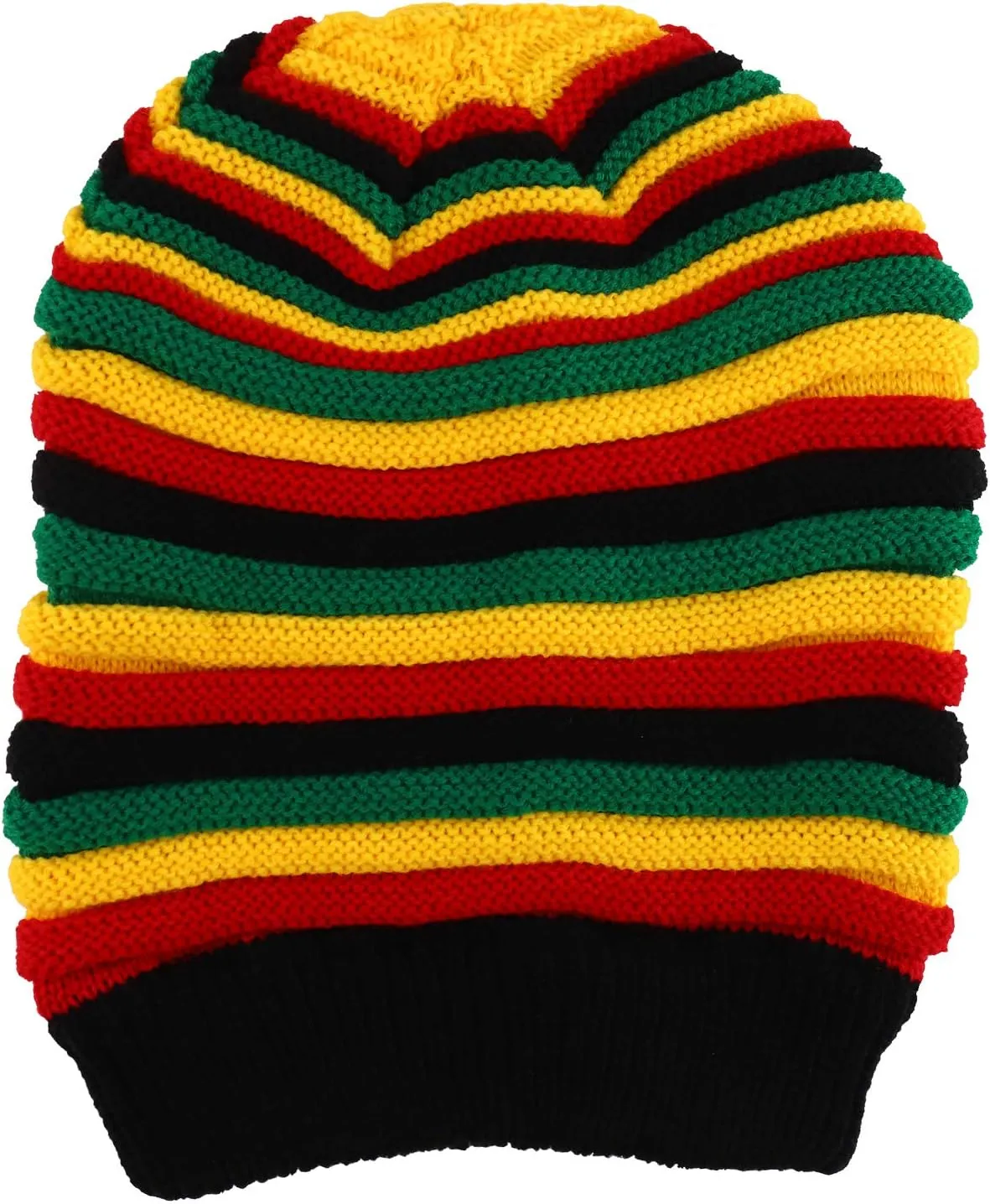 Dreadlock Deep Crown Ribbed Long Knit Rasta Beanie