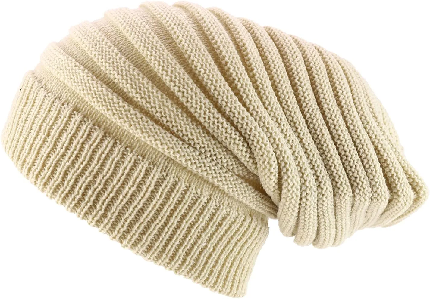 Dreadlock Deep Crown Ribbed Long Knit Rasta Beanie
