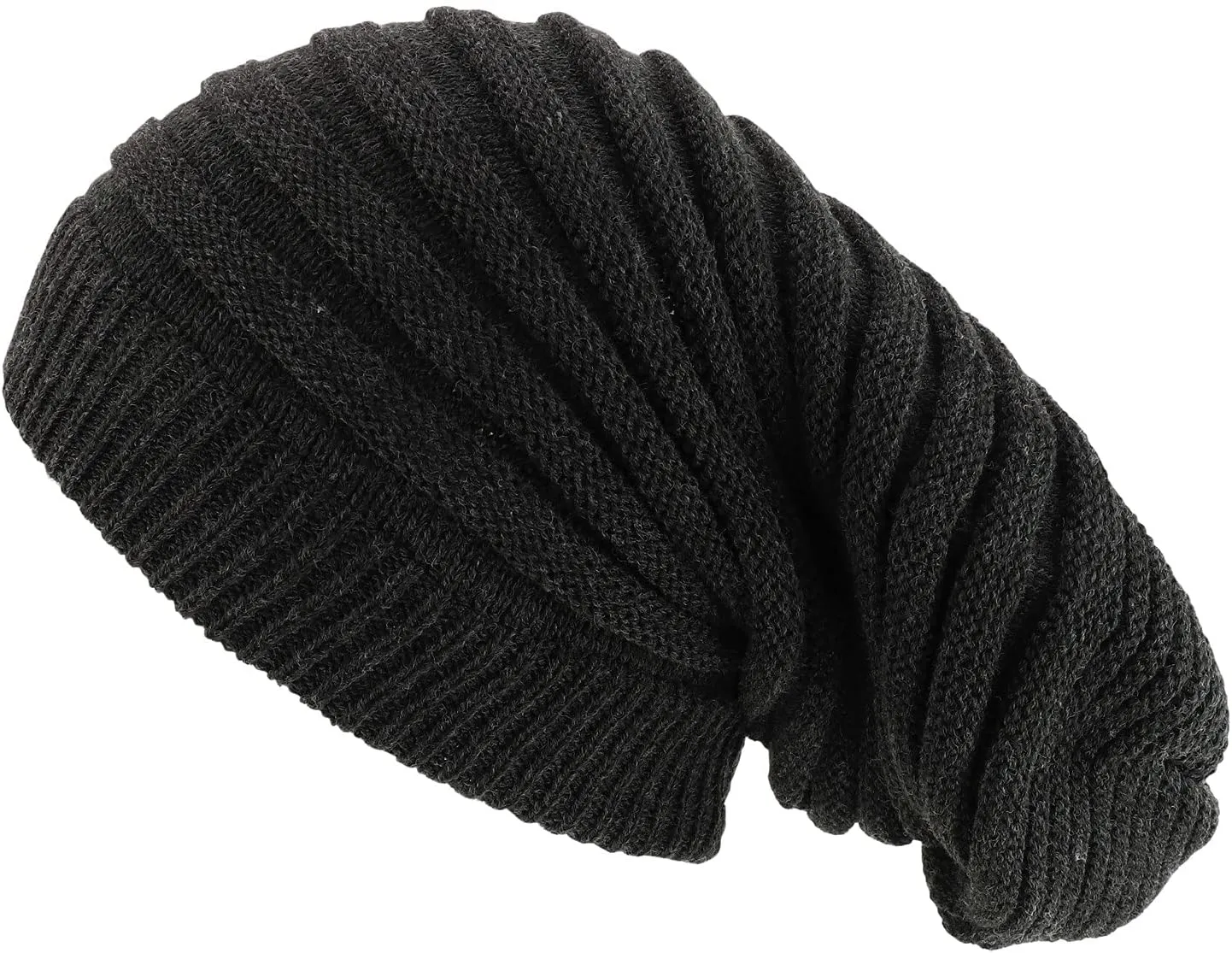 Dreadlock Deep Crown Ribbed Long Knit Rasta Beanie