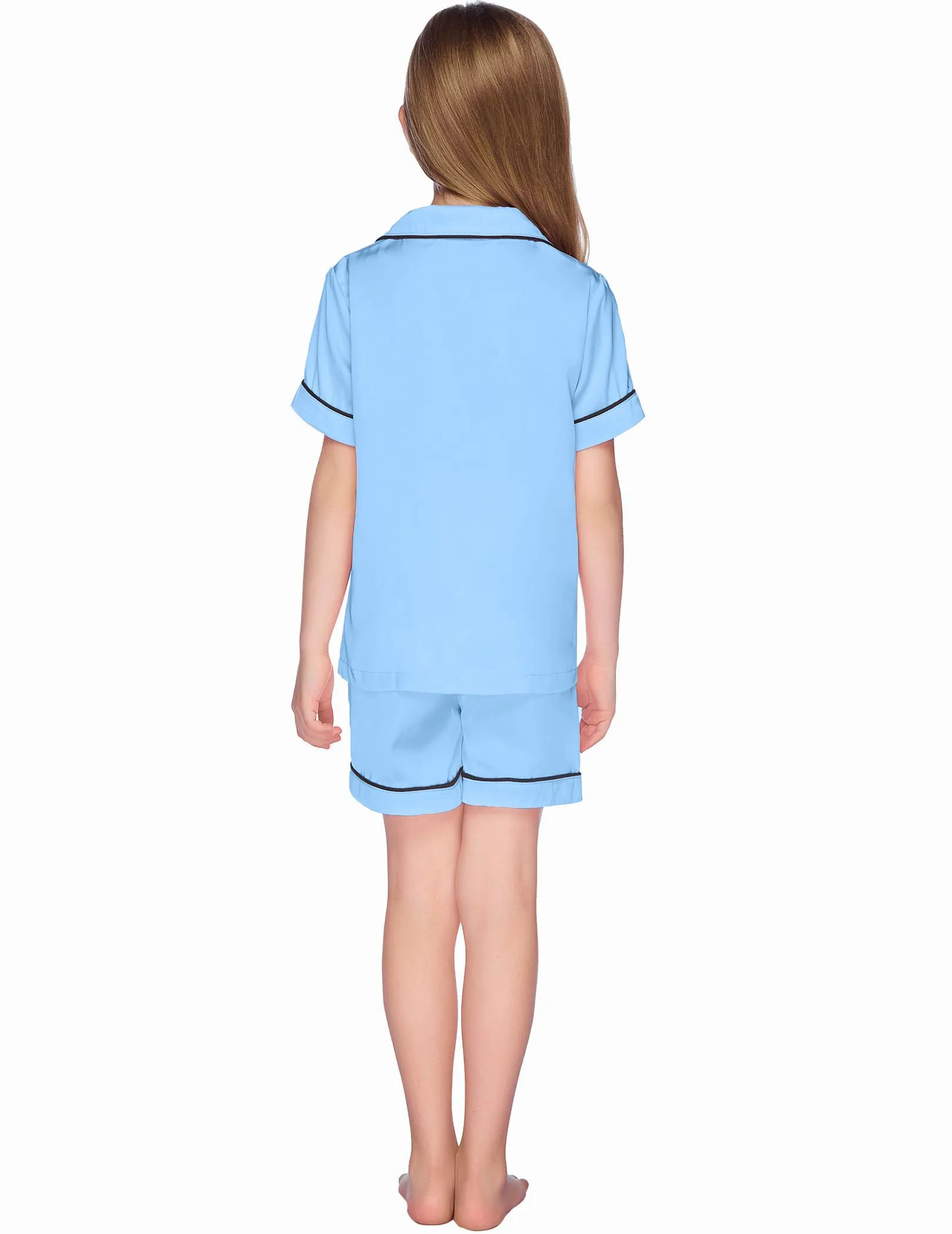 Ekouaer Kids Satin Button-Down Pajamas Set (US Only)