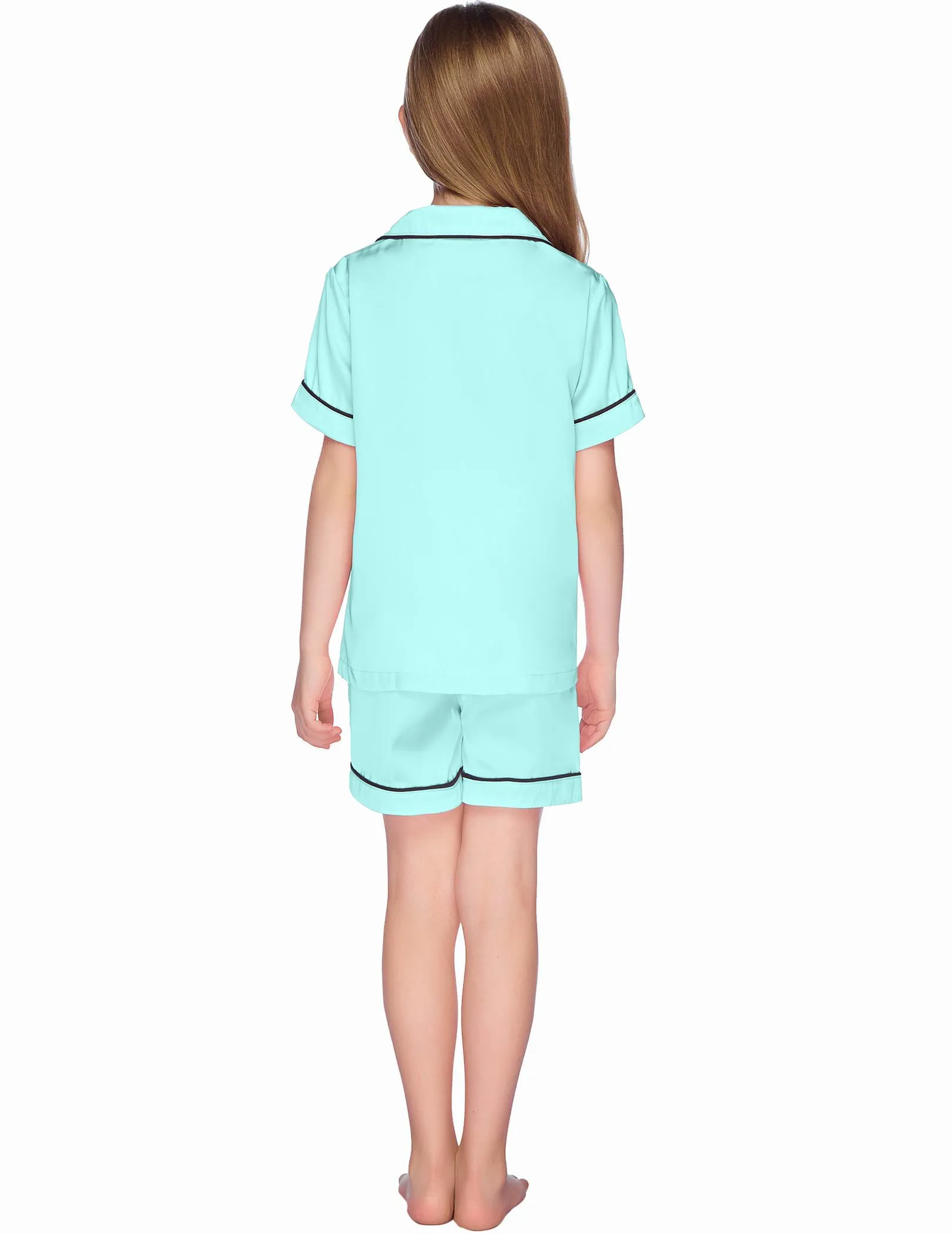 Ekouaer Kids Satin Button-Down Pajamas Set (US Only)