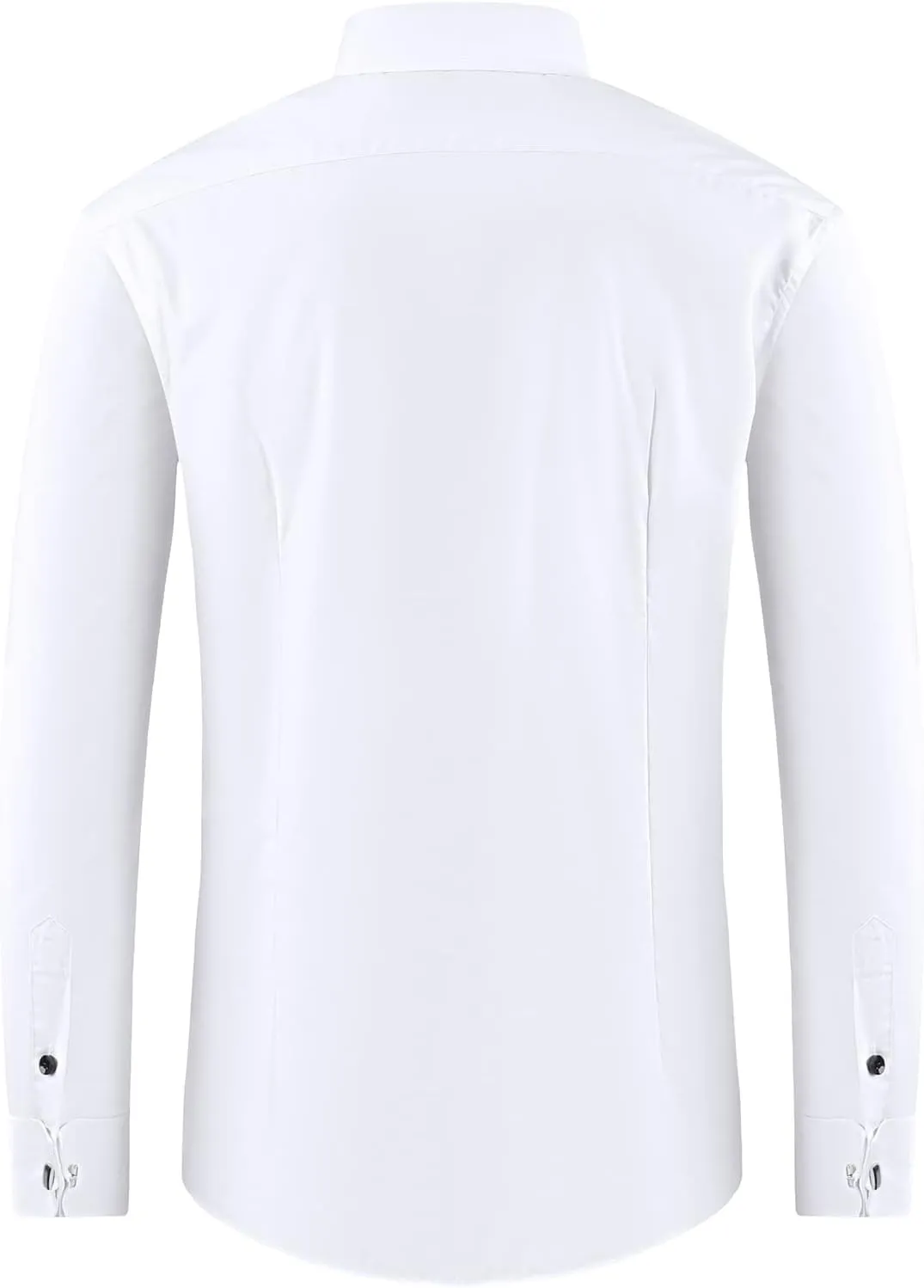 FAHIZO Men's White Tuxedo Shirt with Wing Collar, French Cuffs & Accessories