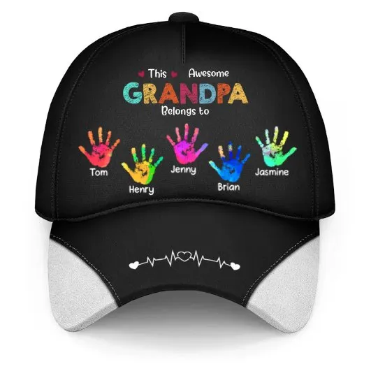 Family - This Awesome Grandpa Dad Belongs To - Personalized Classic Cap