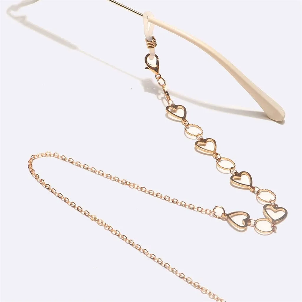 Fashion Gold Copper Peach Heart Glasses Chain Glasses Chain Metal Glasses Rope