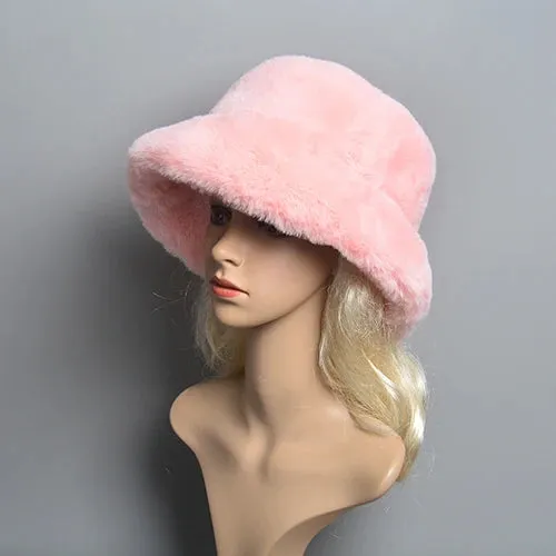 Faux Rabbit Fur Hat Super Soft Women Winter Hat Cotton Lining Warm Hat
