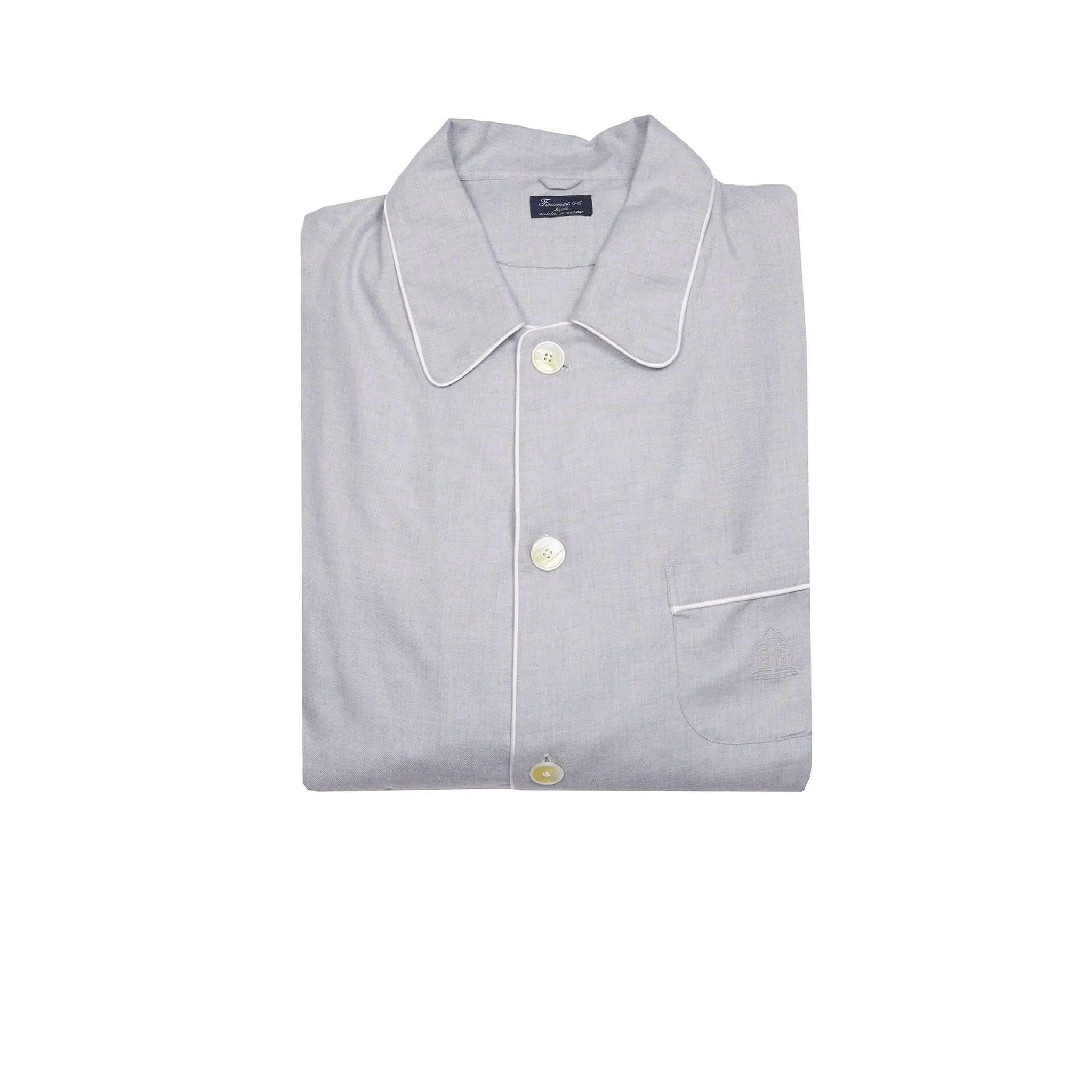 Finamore Cotton Cashmere Pyjamas in Light Blue