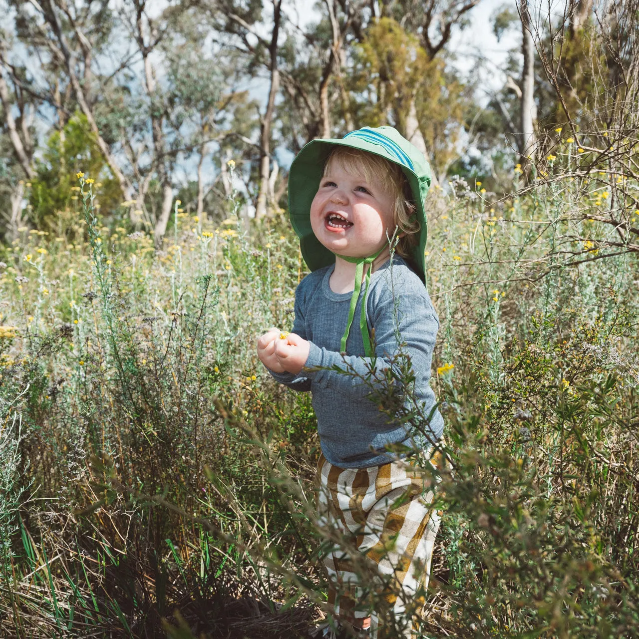 Firefighter UV Sun Hat in 100% Organic Cotton - Stripes (6m-5y) *Last ones