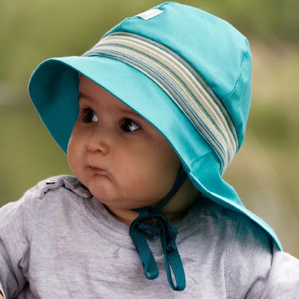 Firefighter UV Sun Hat in 100% Organic Cotton - Stripes (6m-5y) *Last ones