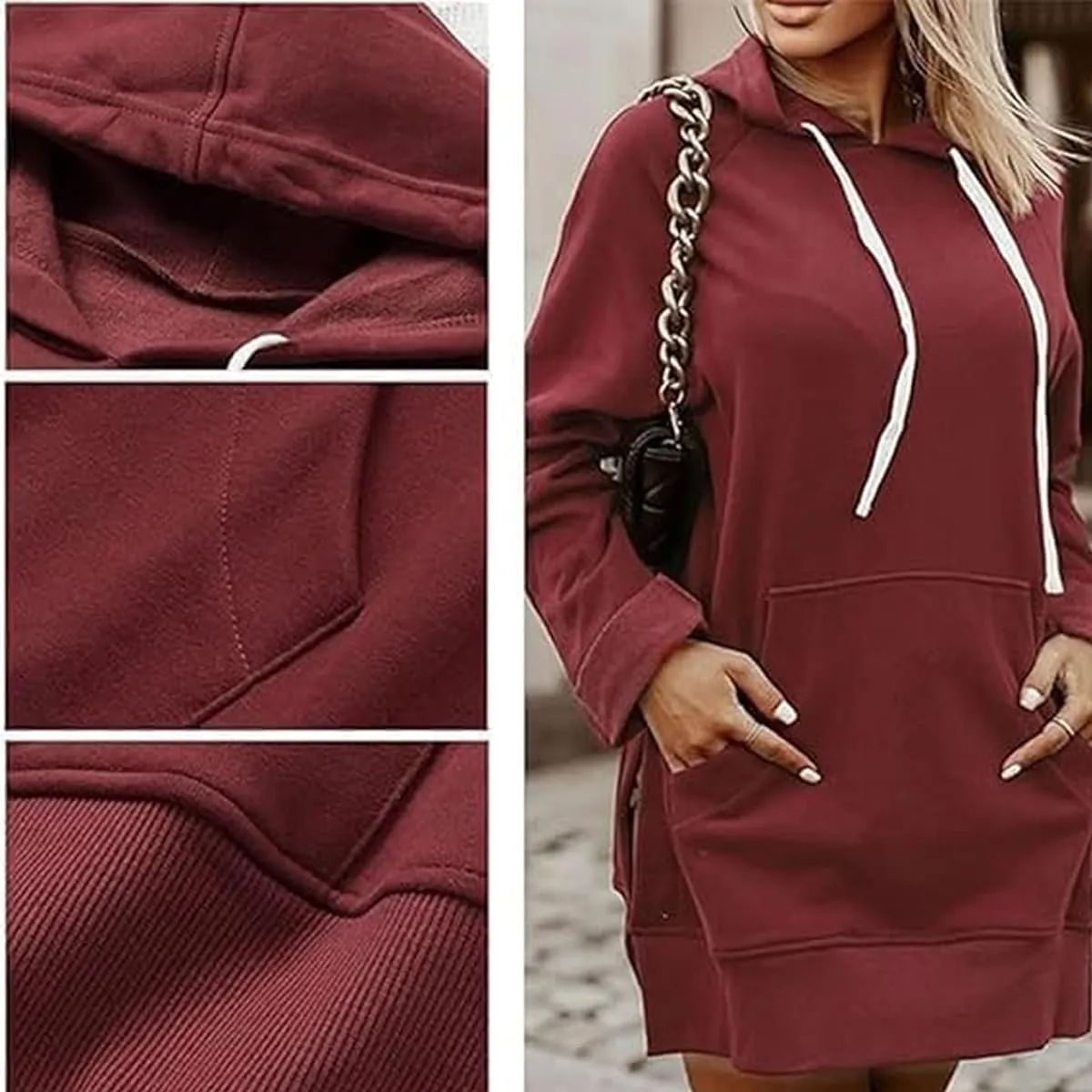 First Ones Hoodie Dress for Women, Casual Oversized Hoodie Dress for Women Pullover, Long Sleeve Split Hem with Pockets