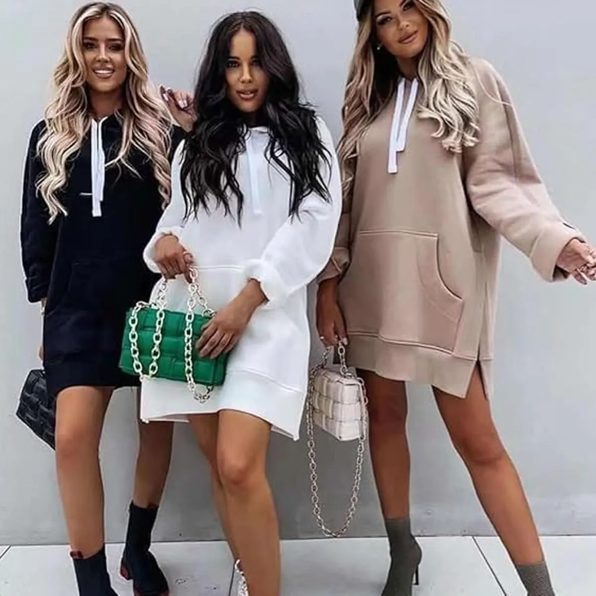 First Ones Hoodie Dress for Women, Casual Oversized Hoodie Dress for Women Pullover, Long Sleeve Split Hem with Pockets