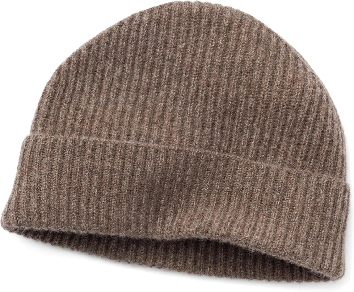 Fishers Finery Men's 100% Pure Cashmere Ribbed Cuffed Hat; Ultra Plush