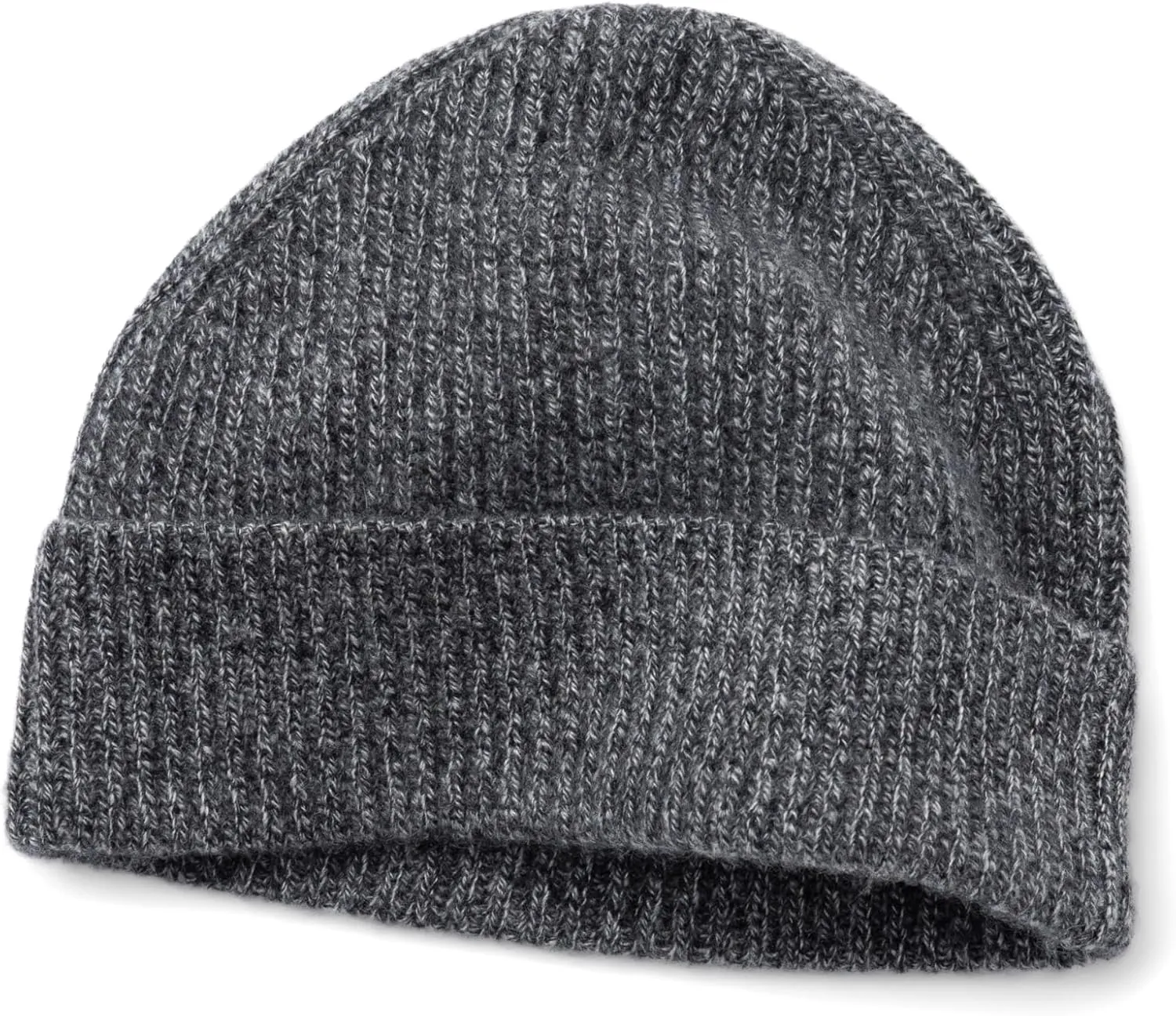 Fishers Finery Men's 100% Pure Cashmere Ribbed Cuffed Hat; Ultra Plush