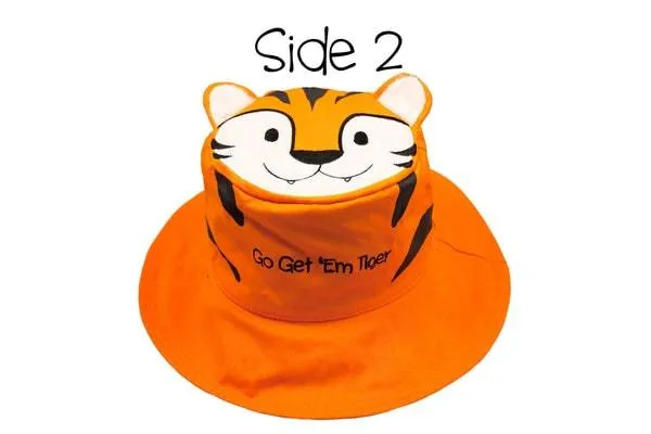 FlapJack Kids UPF50  Reversible Sun Hat -  Rhino / Tiger