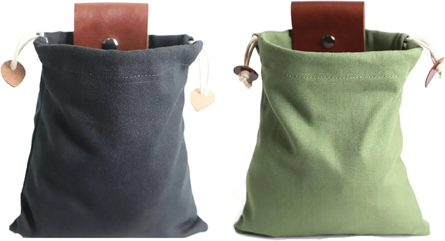 Foraging Bag Waxed Canvas Collapsible, Waxed Canvas Mushroom Foraging Pouch