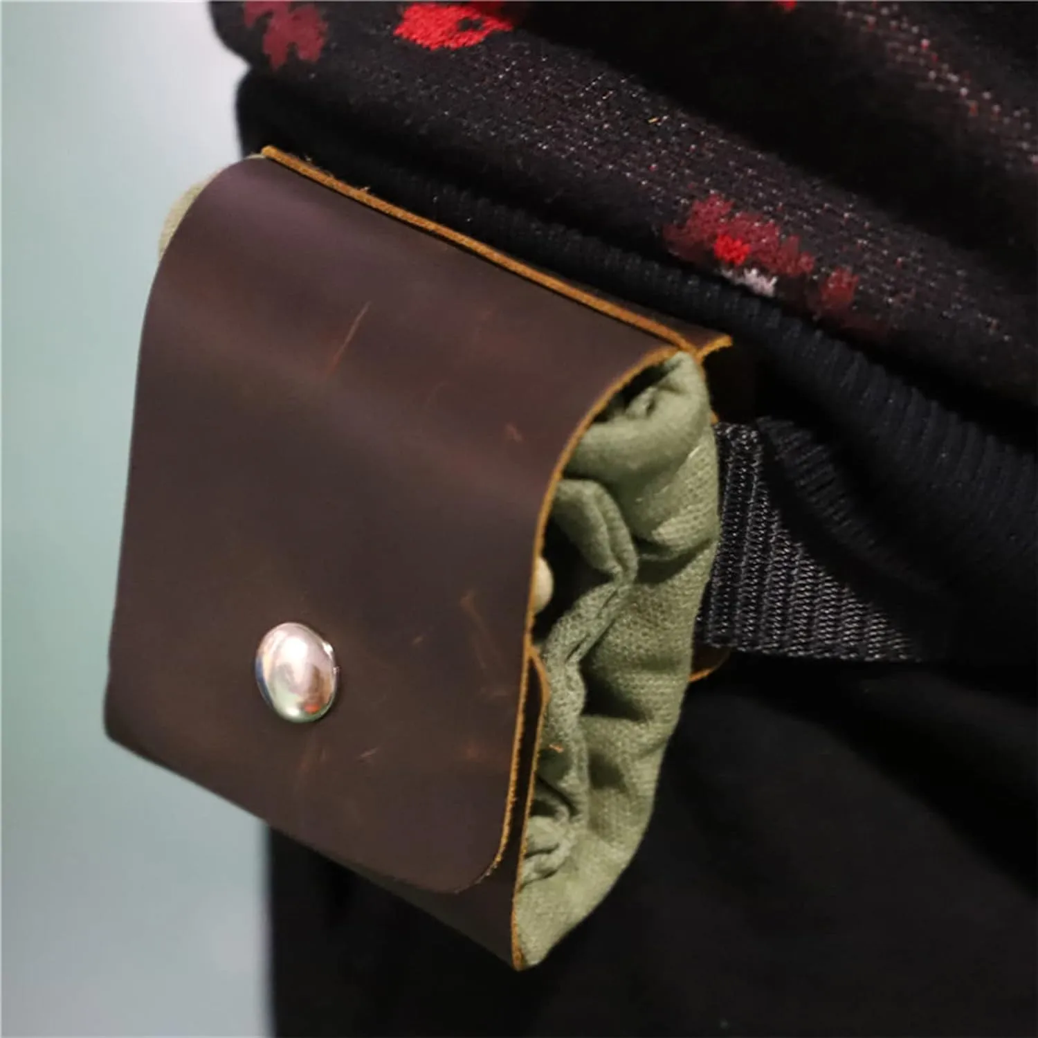 Foraging Bag Waxed Canvas Collapsible, Waxed Canvas Mushroom Foraging Pouch
