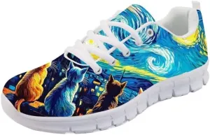 Forchrinse Sunflower Women Running Walking Shoes,Breathable Fitness Shoes Athletic Sneaker Casual Travel Shoes