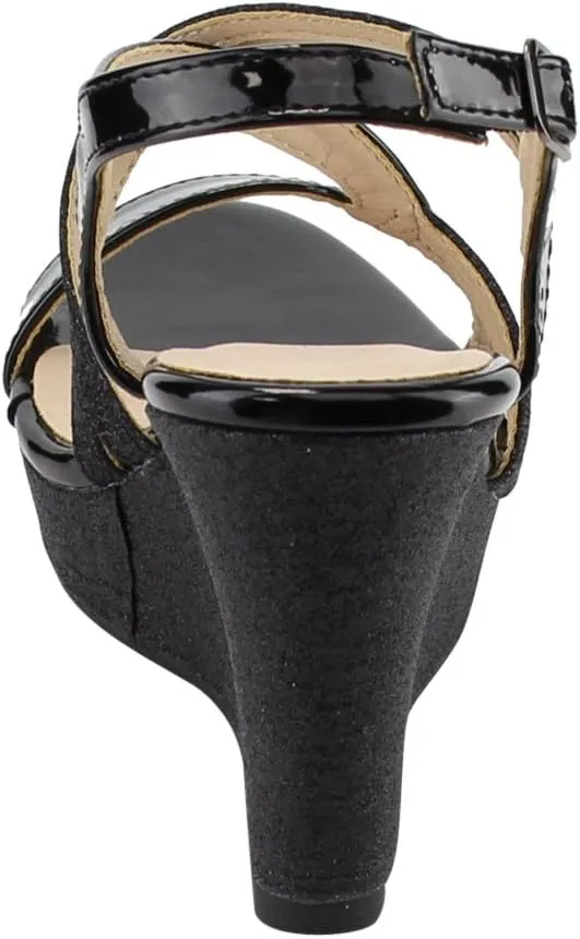 Forever FQ22 Women's Glitter Strappy Wrapped Wedge Heel Platform Sandals