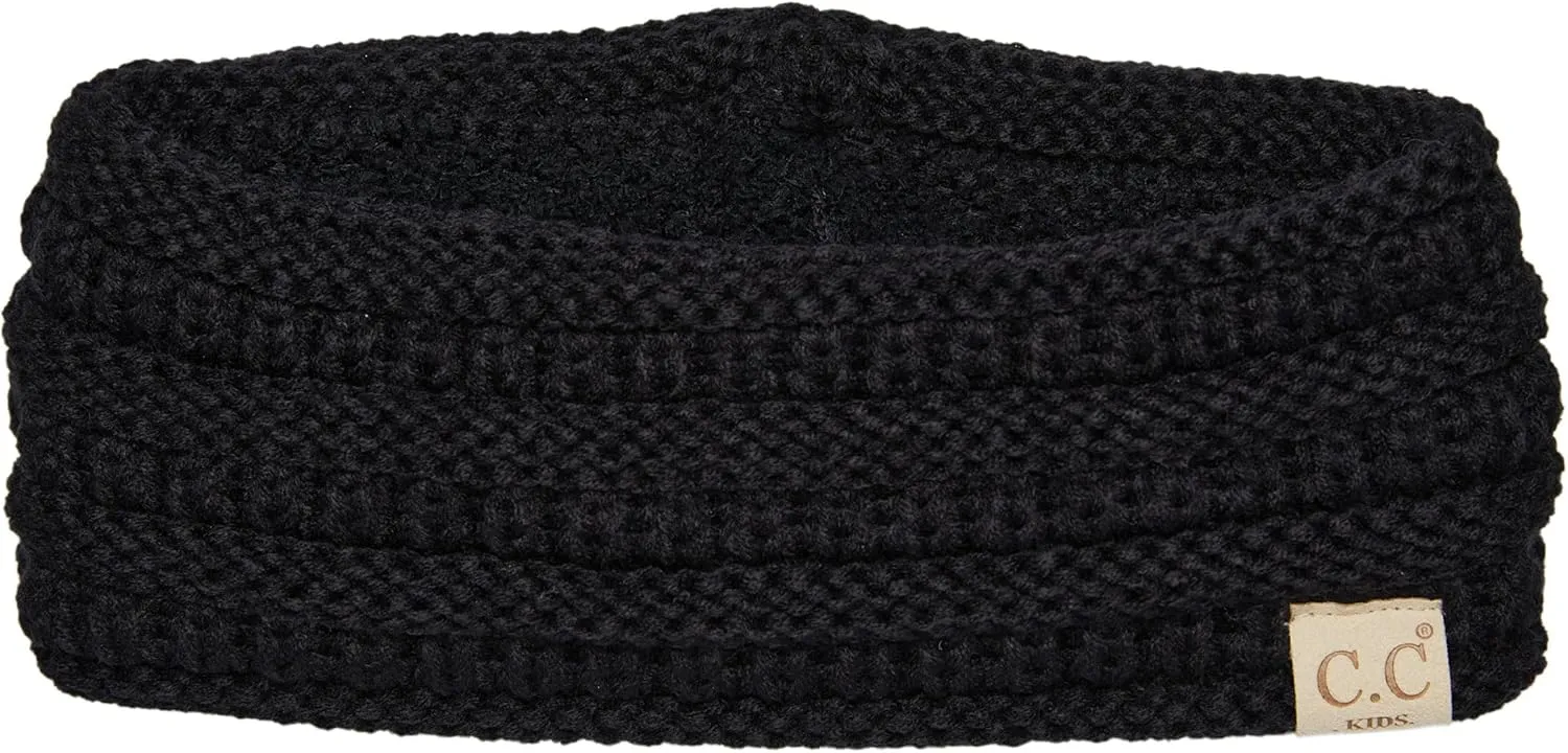 Funky Junque Kids Headwrap Baby Toddler Knit Fuzzy Lined Head Wrap Headband Ear Warmer