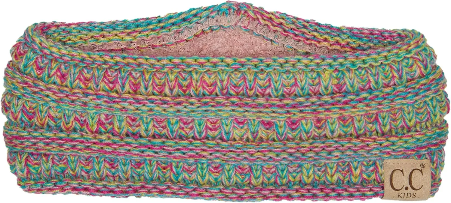 Funky Junque Kids Headwrap Baby Toddler Knit Fuzzy Lined Head Wrap Headband Ear Warmer