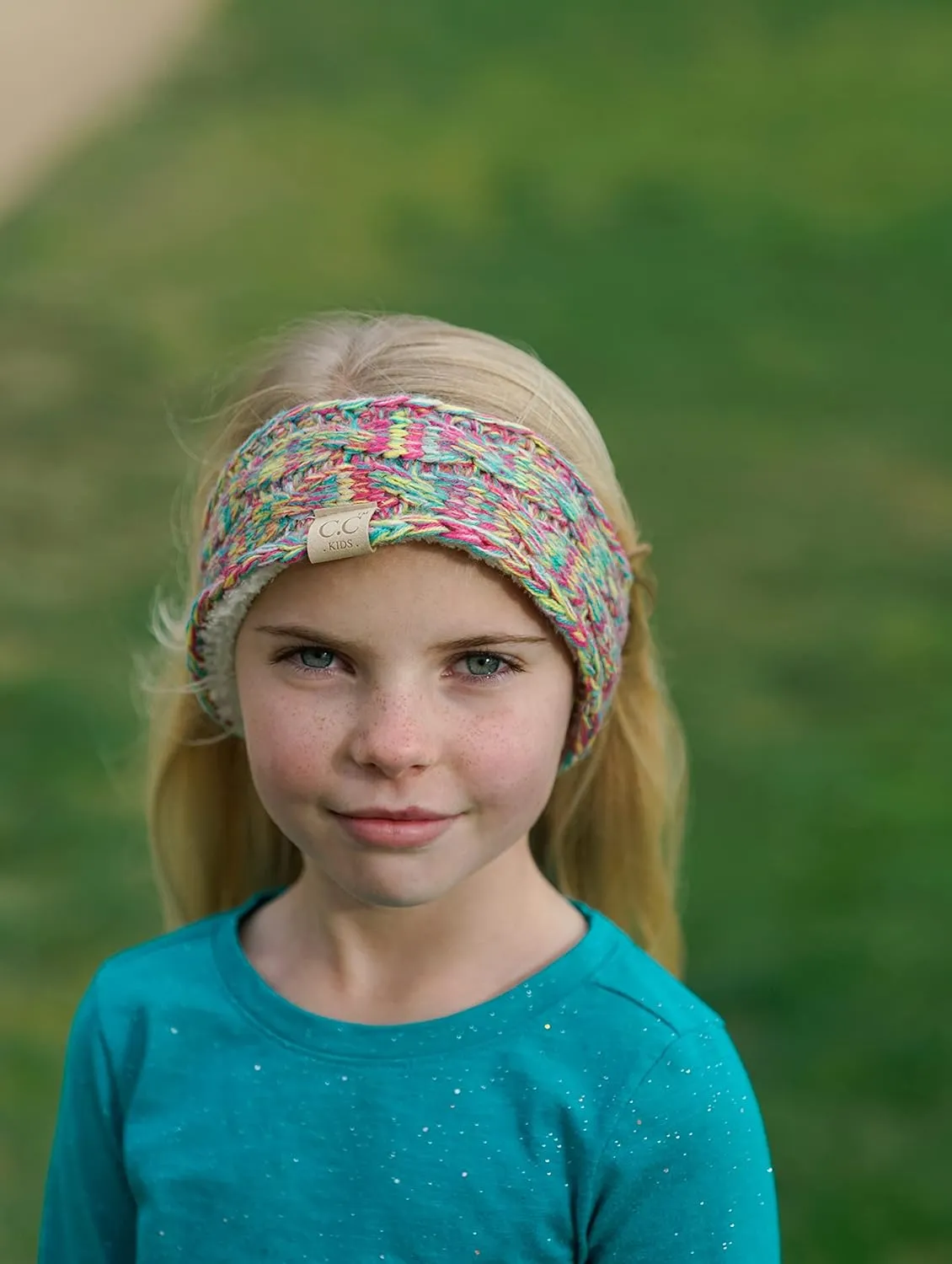 Funky Junque Kids Headwrap Baby Toddler Knit Fuzzy Lined Head Wrap Headband Ear Warmer