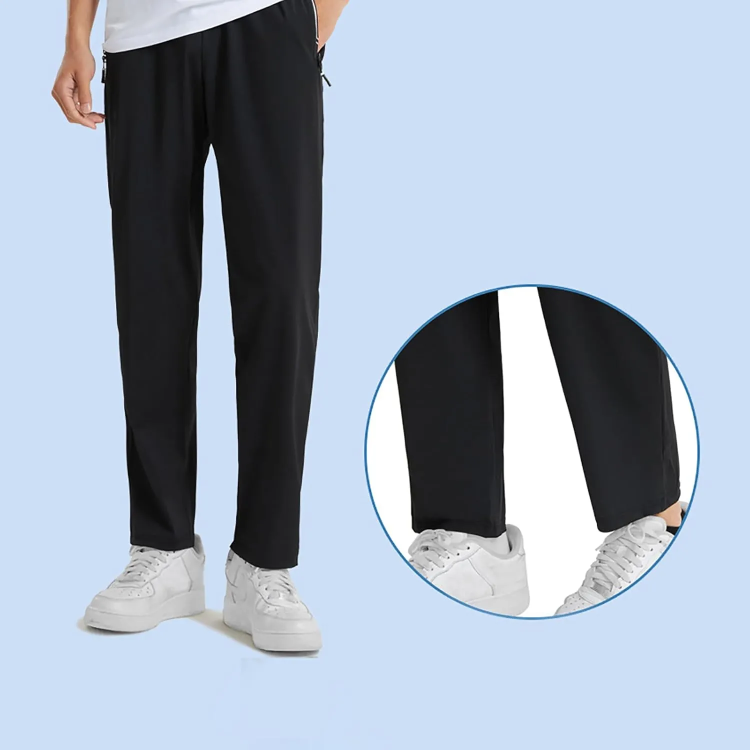 Fxbar Men's Active Lounge Pants Quick Dry Stretchable Casual Pants for Walking Jogging Home Wear Soft Elastic Waistband