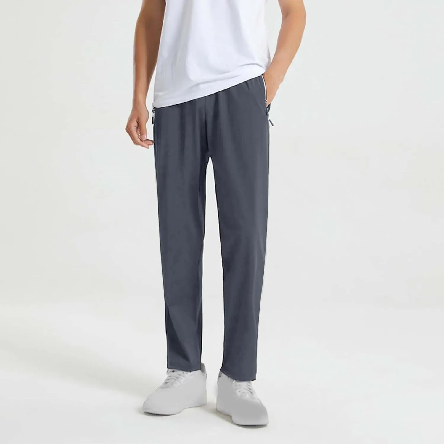Fxbar Men's Active Lounge Pants Quick Dry Stretchable Casual Pants for Walking Jogging Home Wear Soft Elastic Waistband