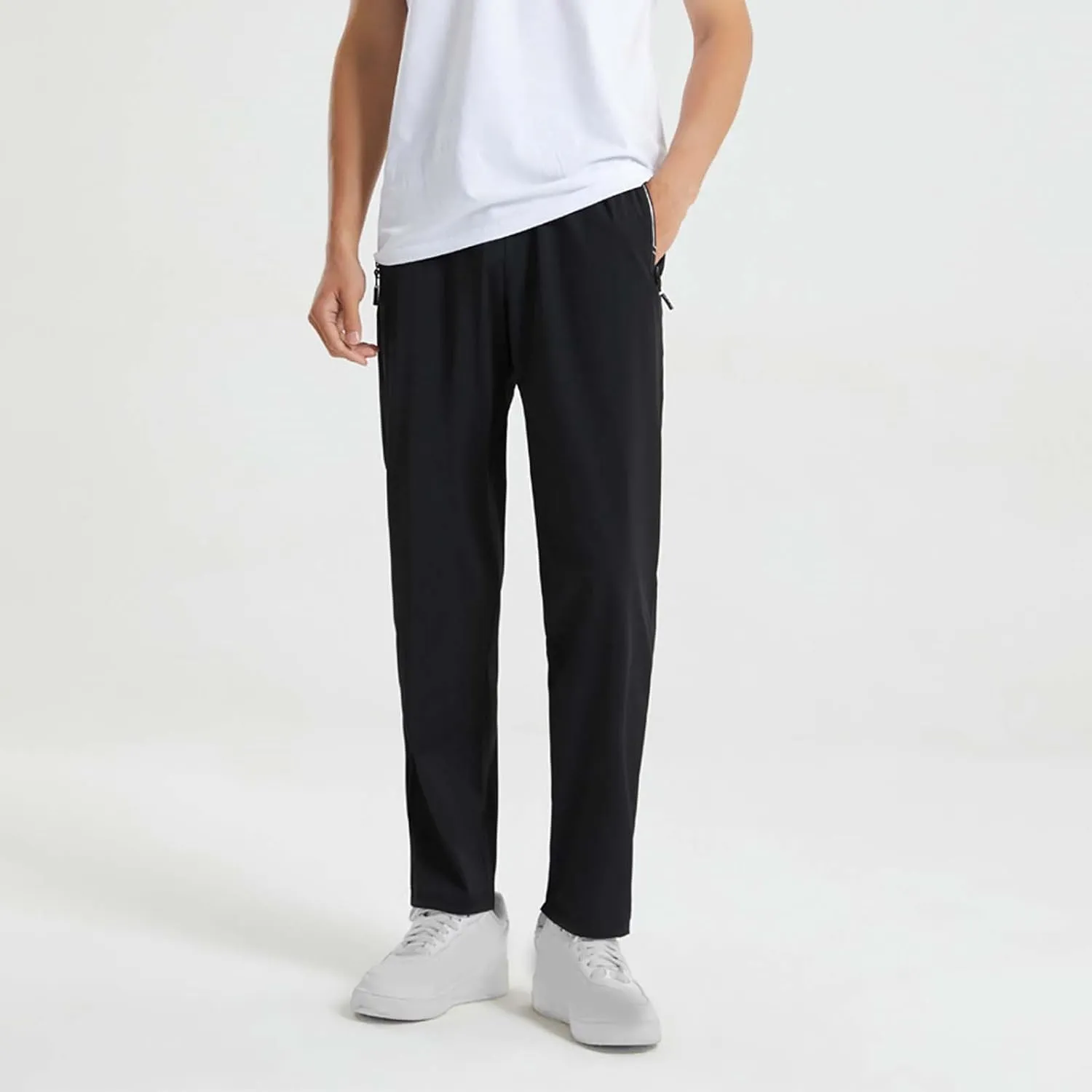 Fxbar Men's Active Lounge Pants Quick Dry Stretchable Casual Pants for Walking Jogging Home Wear Soft Elastic Waistband