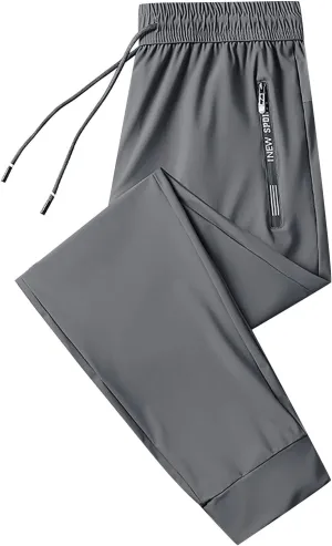 Fxbar Men's Lightweight Quick Dry Pants Elastic Waist Soft Athletic Pants for Outdoor Activities Lounge Walking