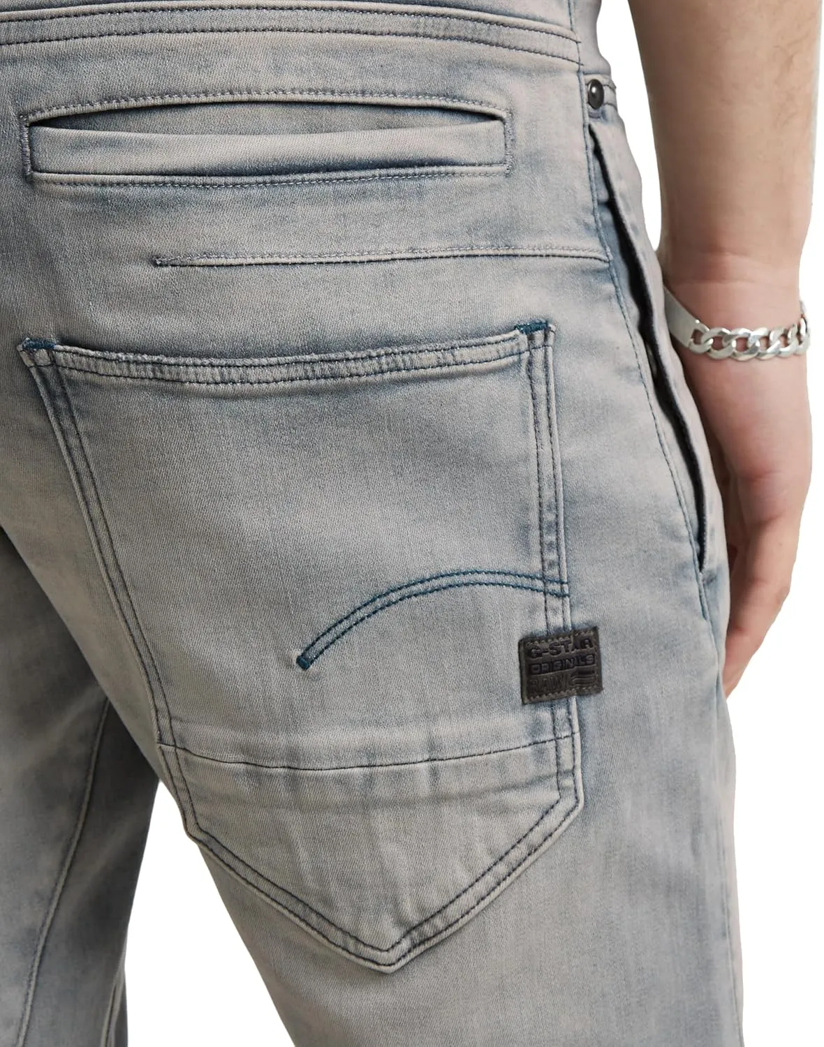 G-STAR RAW Men's 3301 Slim Fit Jean in Hydrite Stretch Denim Blue Aged