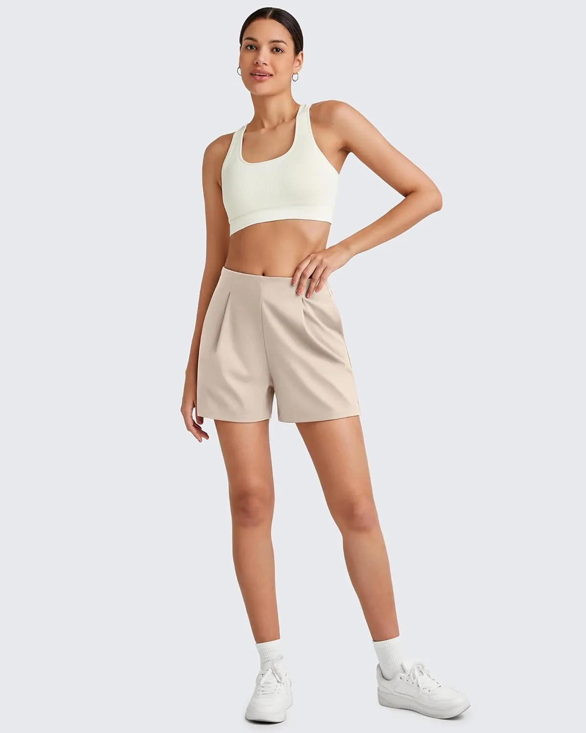 G4Free ShiftReady Women Shorts Dressy Casual 2025 Trendy Summer High Waisted Tailored Trouser Shorts with Pockets