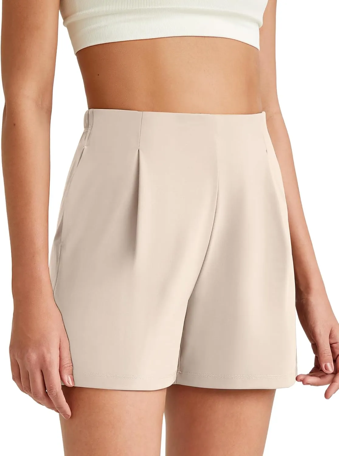 G4Free ShiftReady Women Shorts Dressy Casual 2025 Trendy Summer High Waisted Tailored Trouser Shorts with Pockets