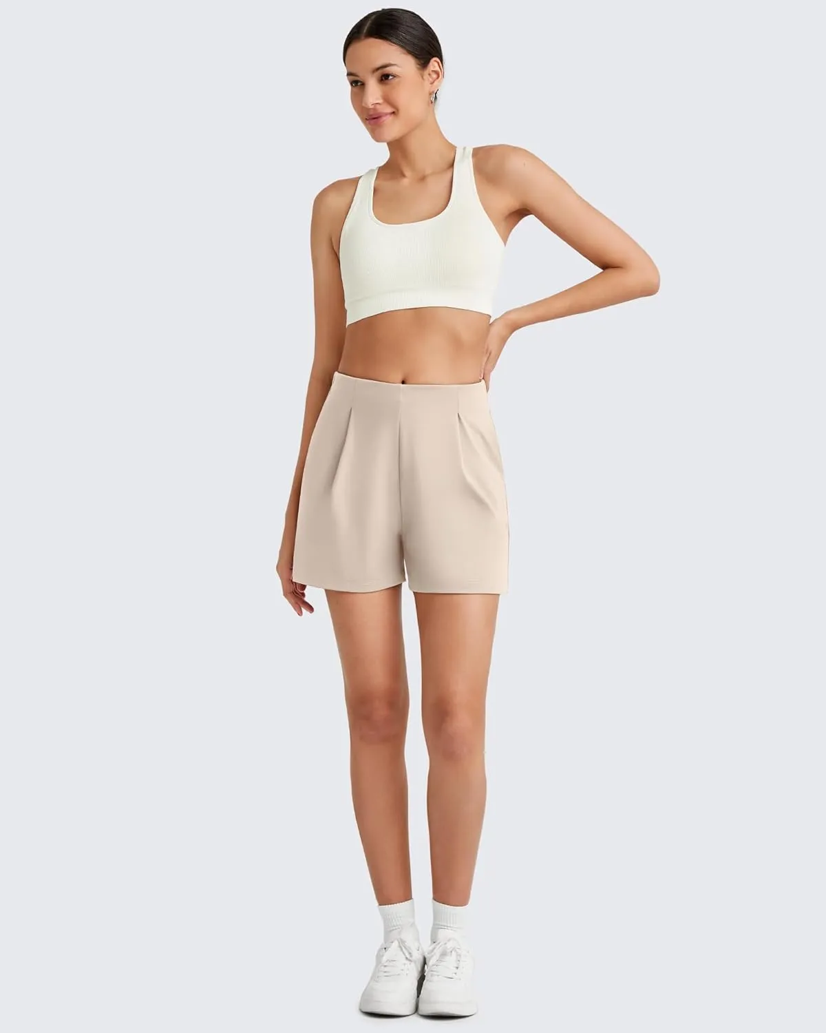 G4Free ShiftReady Women Shorts Dressy Casual 2025 Trendy Summer High Waisted Tailored Trouser Shorts with Pockets
