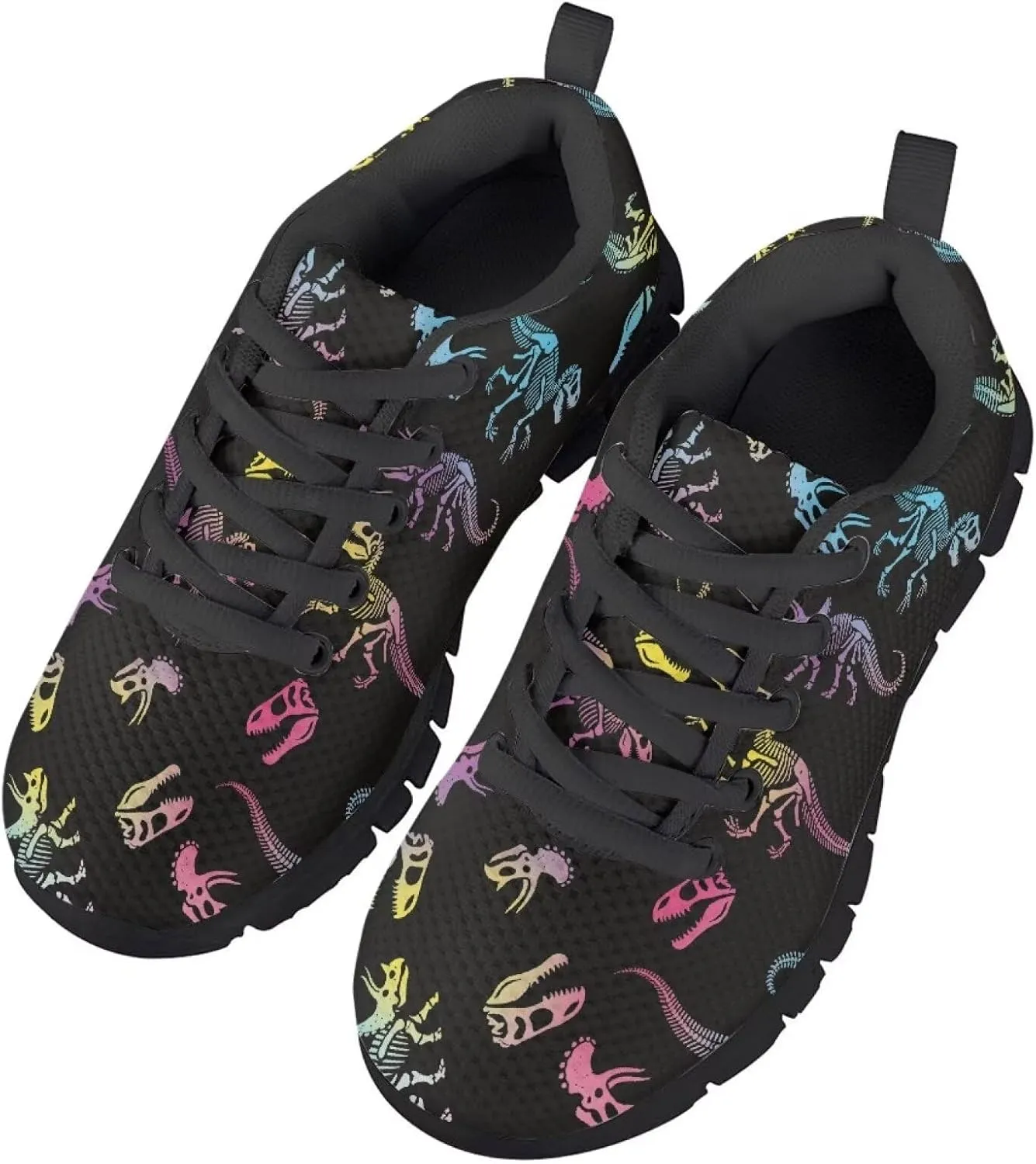 Girls Running Shoes Lightweight Athletic Sports Shoes Kids Non-Slip Lace-up Sneakers Breathable for Tennis Walking