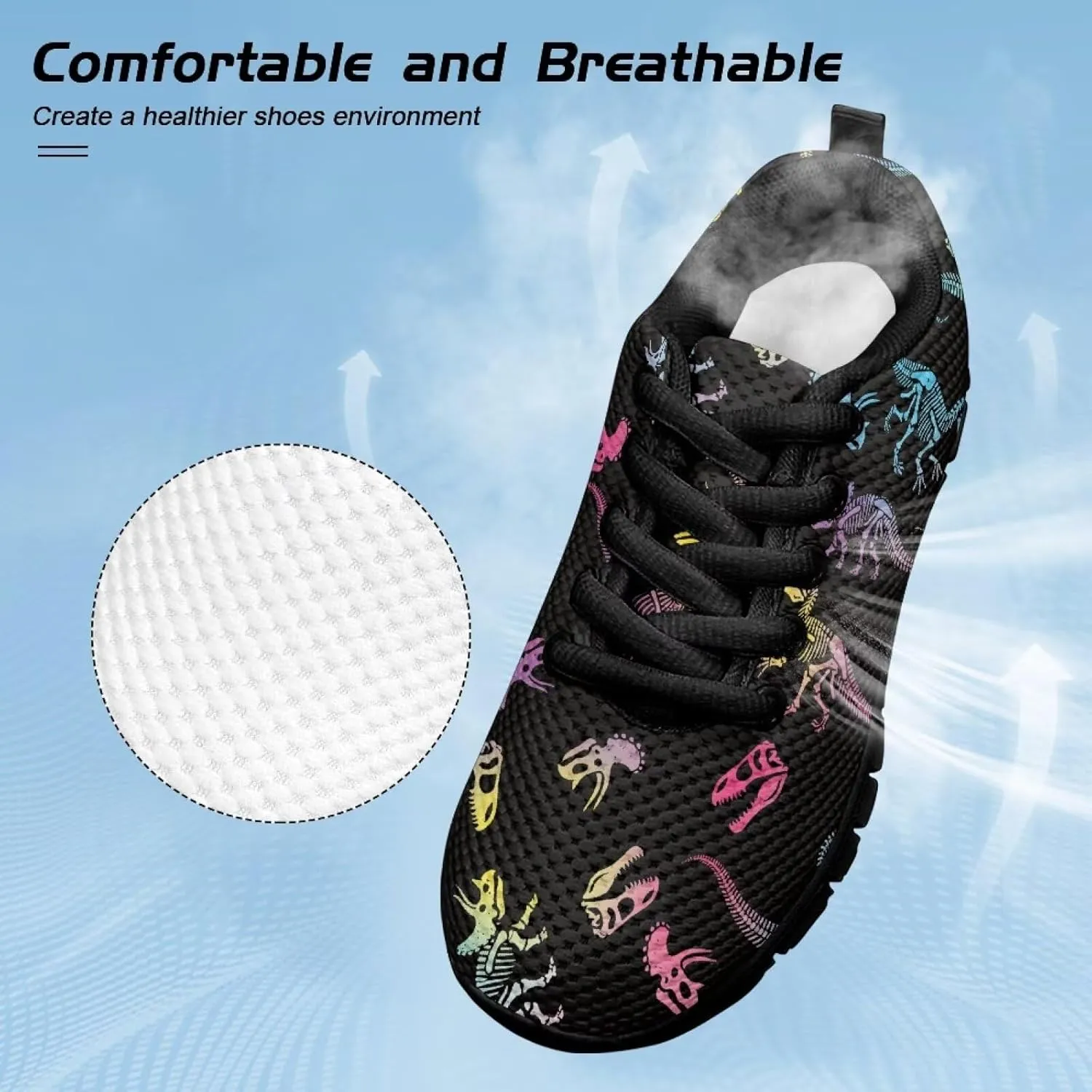 Girls Running Shoes Lightweight Athletic Sports Shoes Kids Non-Slip Lace-up Sneakers Breathable for Tennis Walking