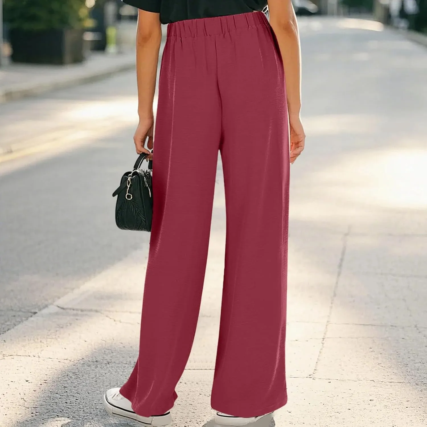 Girls Wide Leg Palazzo Pants High Waist Flowy Casual Baggy Trousers Summer Kids Boho Loose Lounge Pant with Pockets