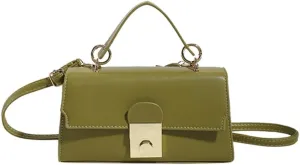 Handbag for Women Buckle Underarm Bag PU Leather Solid Color Satchel Bag Clutch Purse for Work Travel Shopping