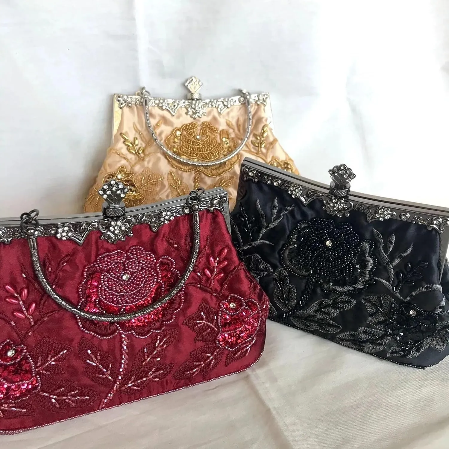 Handbags,Retro Style Beaded Embroidery Evening Clutch Bag Clutch Bridal Wedding Party Purse Handbag Women Luxury Bag