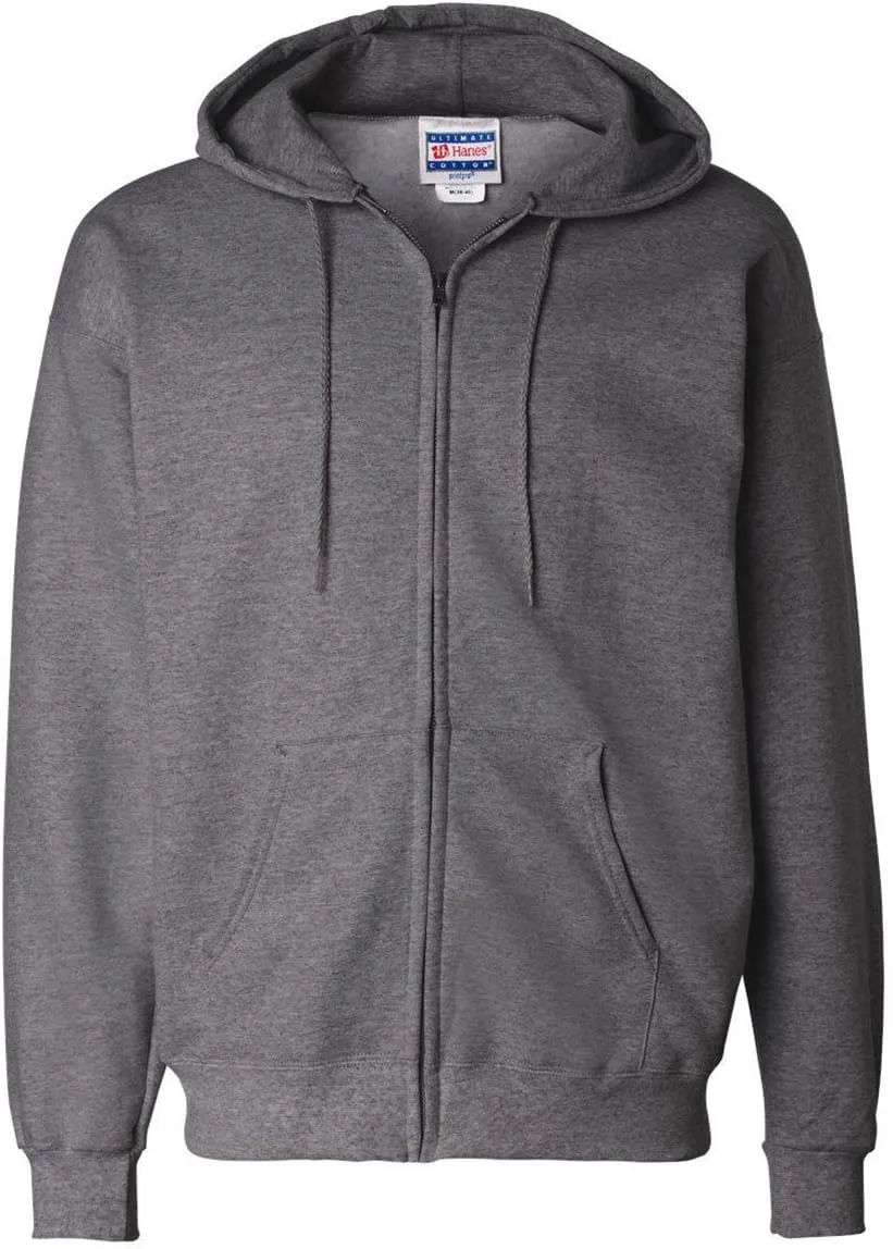 Hanes Men's Ultimate Full-Zip Hoodie, Men's Hooded Fleece Sweatshirt with Zipper