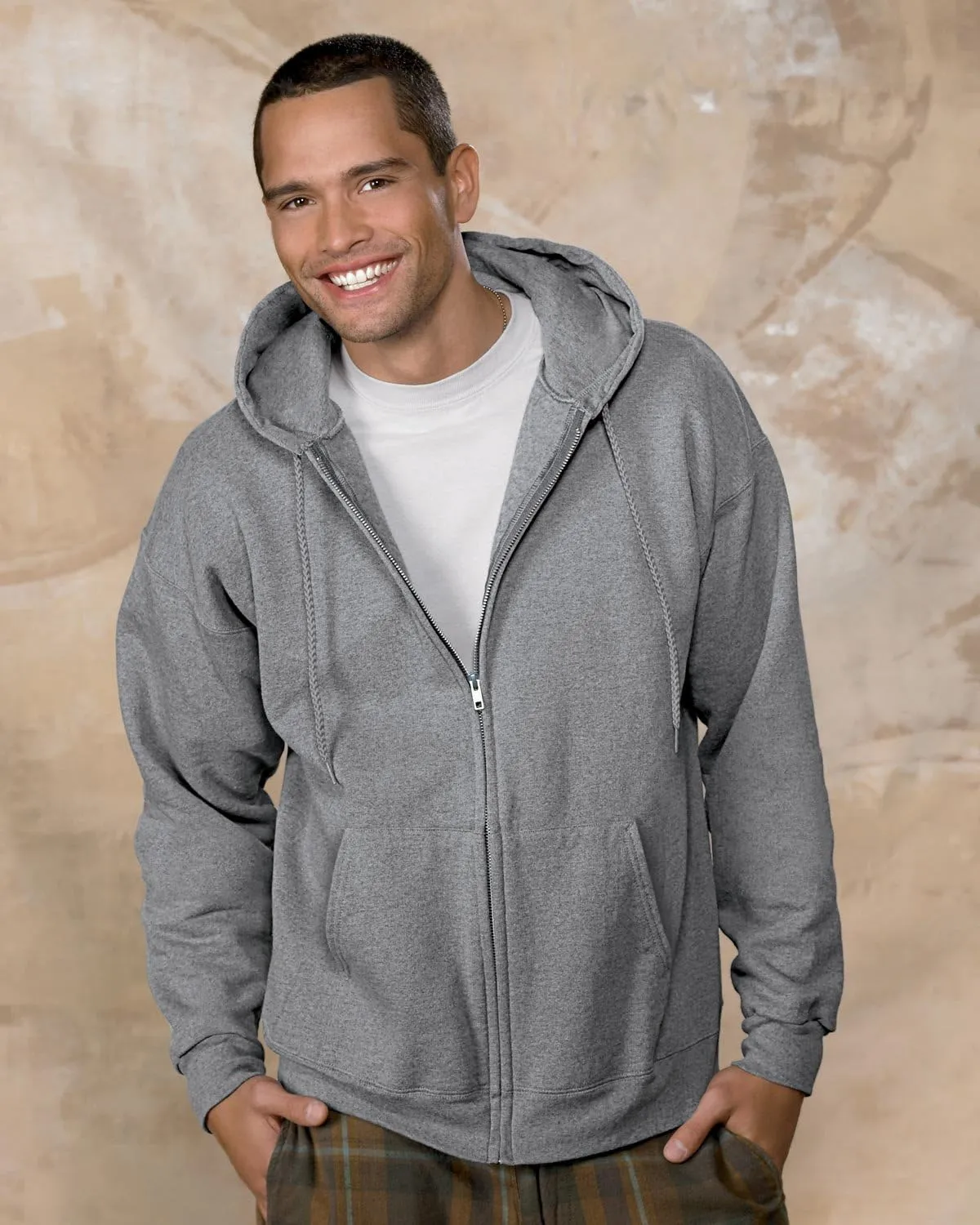 Hanes Men's Ultimate Full-Zip Hoodie, Men's Hooded Fleece Sweatshirt with Zipper