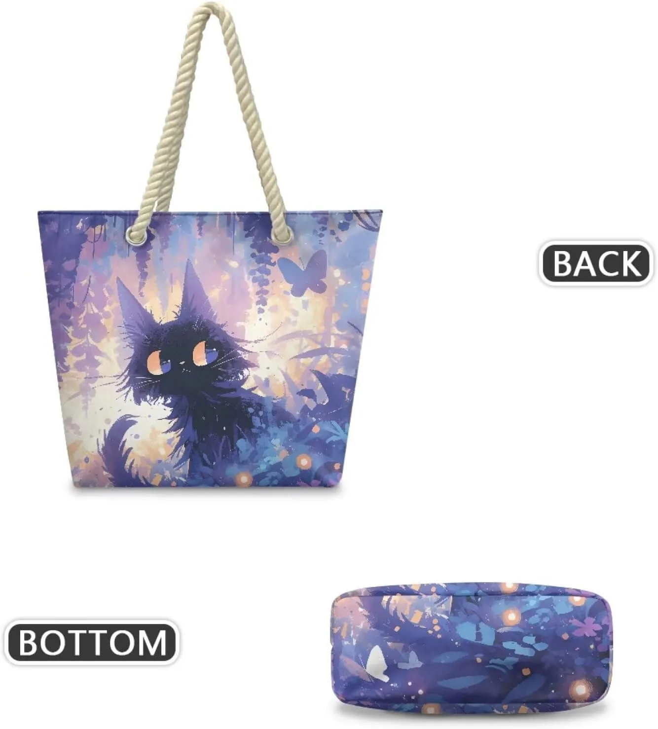 Hemp Rope Tote Bag Stylish Groceries Beach Trip Bags Large Capacity Shoulder Handbag with Rope Handle Carrying Bag
